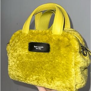 Kate Spade New York Shoulder Bag Green Faux Fur